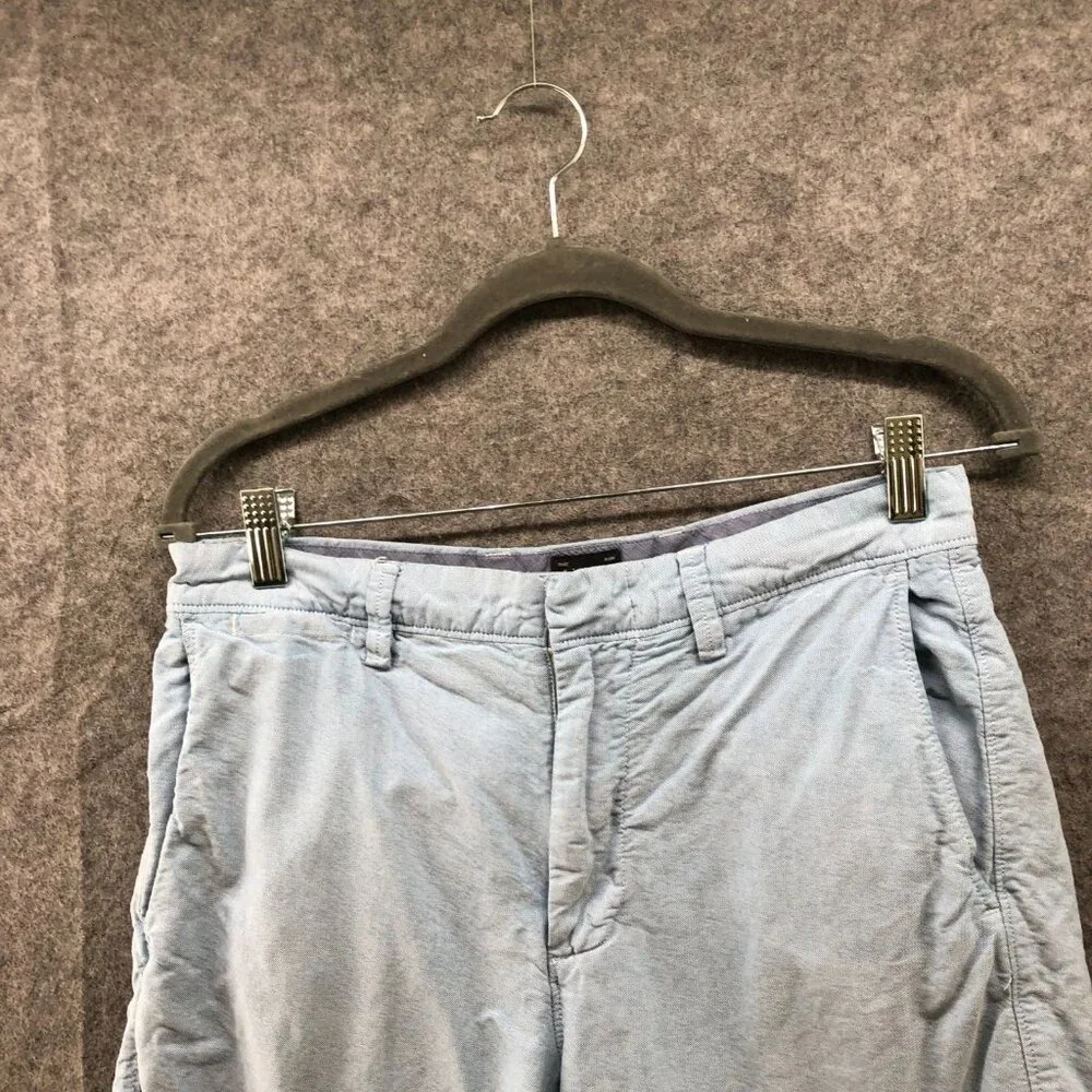 J. Crew Club Chino Short Men Light Blue 29Wx11L Casual Slash Pocket Cotton Blend